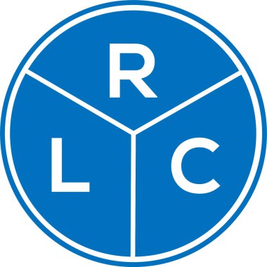 Beyaz arka planda RLC harf logosu tasarımı. RLC yaratıcı daire harfi logosu konsepti. RLC harf tasarımı.