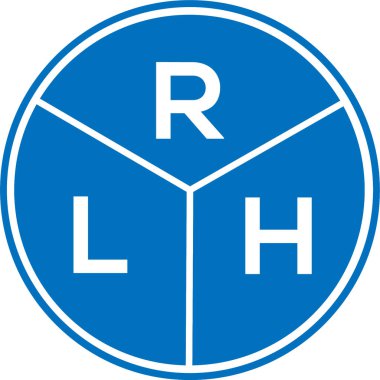 Beyaz arka planda RLH harf logosu tasarımı. RLH yaratıcı daire harfi logosu konsepti. RLH harf tasarımı.