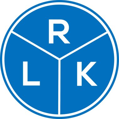Beyaz arka planda RLk harfi logo tasarımı. RLk yaratıcı daire harfi logosu konsepti. RLk harf tasarımı.