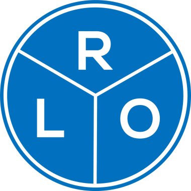 Beyaz arka planda RLO harf logosu tasarımı. RLO yaratıcı daire harfi logosu konsepti. RLO harf tasarımı.