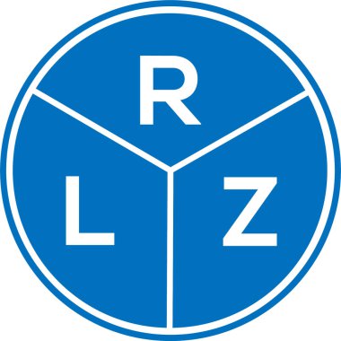 Beyaz arkaplanda RLZ harf logosu tasarımı. RLZ yaratıcı daire harfi logosu konsepti. RLZ harf tasarımı.