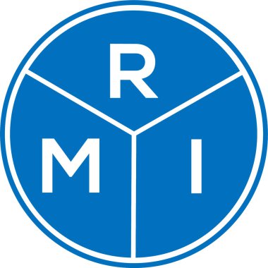 Beyaz arka planda RMI harf logosu tasarımı. RMI yaratıcı daire harfi logosu konsepti. RMI harf tasarımı.