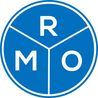 Beyaz arka planda RMO harf logosu tasarımı. RMO yaratıcı daire harfi logosu konsepti. RMO harf tasarımı.