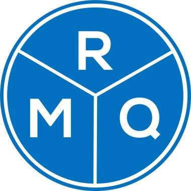 Beyaz arka planda RMQ harfi logo tasarımı. RMQ yaratıcı daire harfi logosu konsepti. RMQ harf tasarımı.