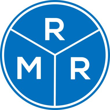 Beyaz arka planda RMR harfi logo tasarımı. RMR yaratıcı daire harfi logosu konsepti. RMR harf tasarımı.