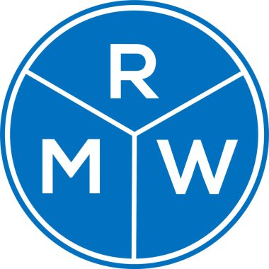 Beyaz arka planda RMW harf logosu tasarımı. RMW yaratıcı daire harfi logosu konsepti. RMW harf tasarımı.