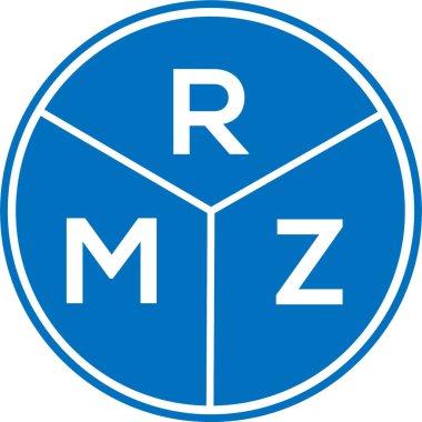 Beyaz arkaplanda RMZ harf logosu tasarımı. RMZ yaratıcı daire harfi logosu konsepti. RMZ harf tasarımı.