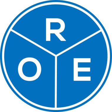 Beyaz arka planda ROE harf logosu tasarımı. ROE yaratıcı daire harfi logosu konsepti. ROE harf tasarımı.