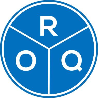 Beyaz arka planda ROq harfi logo tasarımı. ROq yaratıcı daire harfi logosu konsepti. ROq harf tasarımı.