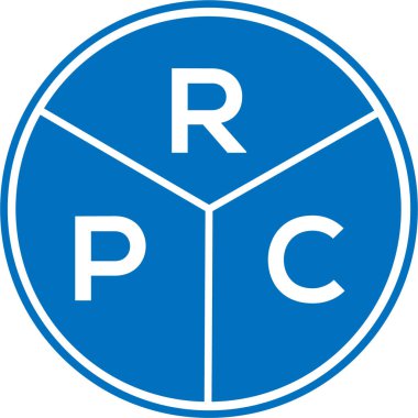 Beyaz arka planda RPC harf logosu tasarımı. RPC yaratıcı daire harfi logosu konsepti. RPC harf tasarımı.