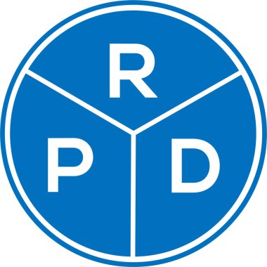 Beyaz arka planda RPD mektup logosu tasarımı. RPD yaratıcı daire harfi logosu. RPD harf tasarımı.