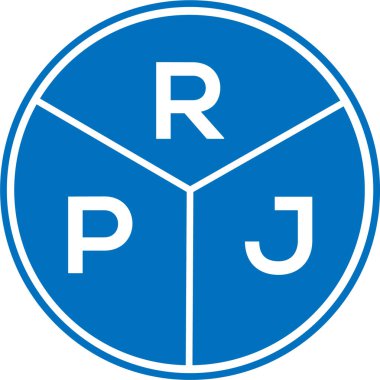 Beyaz arka planda RPJ harf logosu tasarımı. RPJ yaratıcı daire harfi logosu konsepti. RPJ harf tasarımı.