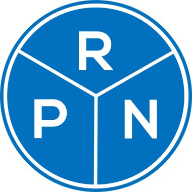 Beyaz arka planda RPN harf logosu tasarımı. RPN yaratıcı daire harfi logosu konsepti. RPN harf tasarımı.