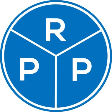 Beyaz arka planda RPP harf logosu tasarımı. RPP yaratıcı daire harfi logosu konsepti. RPP harf tasarımı.