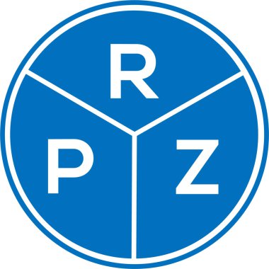Beyaz arka planda RPZ harf logosu tasarımı. RPZ yaratıcı daire harfi logosu konsepti. RPZ harf tasarımı.