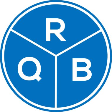 Beyaz arka planda RQB harfi logo tasarımı. RQB yaratıcı daire harfi logosu konsepti. RQB harf tasarımı.