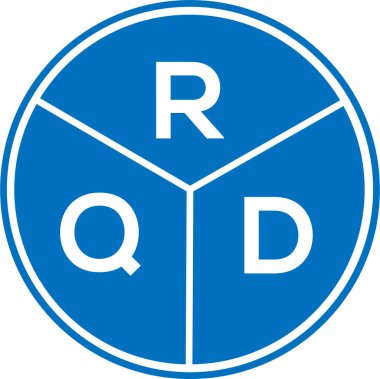 Beyaz arka planda RQD harf logosu tasarımı. RQD yaratıcı daire harfi logosu konsepti. RQD harf tasarımı.