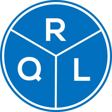Beyaz arkaplanda RQL harf logosu tasarımı. RQL yaratıcı daire harfi logosu konsepti. RQL harf tasarımı.