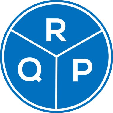 Beyaz arkaplanda RQP harf logosu tasarımı. RQP yaratıcı daire harfi logosu konsepti. RQP harf tasarımı.