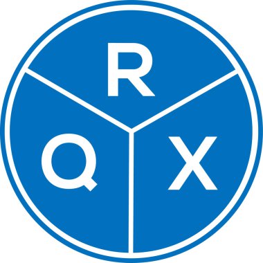 Beyaz arka planda RQX harfli logo tasarımı. RQX yaratıcı daire harfi logosu konsepti. RQX harf tasarımı.