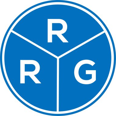 Beyaz arka planda RRG harf logosu tasarımı. RRG yaratıcı daire harfi logosu konsepti. RRG harf tasarımı.