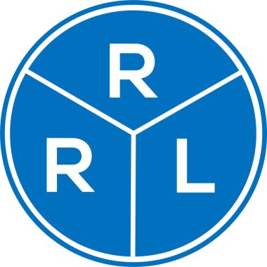 Beyaz arka planda RRL harf logosu tasarımı. RRL yaratıcı daire harfi logosu konsepti. RRL harf tasarımı.