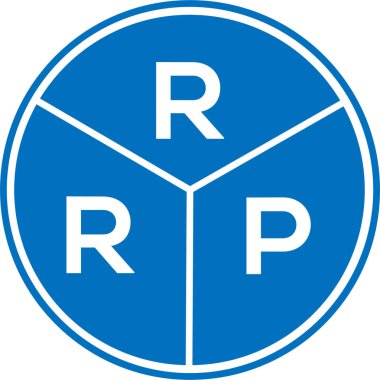 Beyaz arka planda RRP harf logosu tasarımı. RRP yaratıcı daire harfi logosu konsepti. RRP harf tasarımı.
