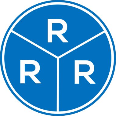 Beyaz arka planda RRR harfi logo tasarımı. RRR yaratıcı daire harfi logosu. RRRR harf tasarımı.