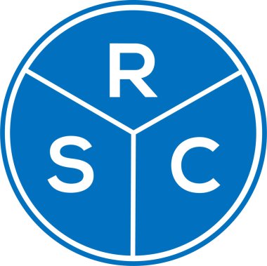 Beyaz arka planda RSC harfi logo tasarımı. RSC yaratıcı daire harfi logosu. RSC harf tasarımı.