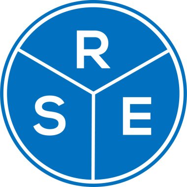Beyaz arka planda RSE harfi logo tasarımı. RSE yaratıcı daire harfi logosu. RSE harf tasarımı.