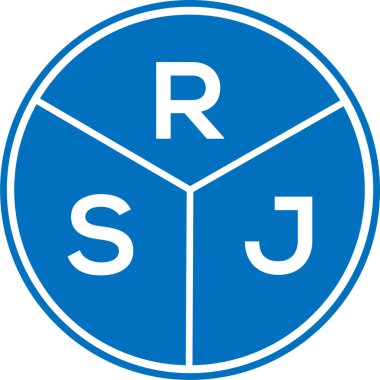 Beyaz arka planda RSJ harf logosu tasarımı. RSJ yaratıcı daire harfi logosu konsepti. RSJ harf tasarımı.