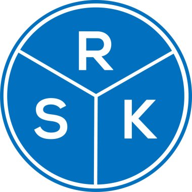 Beyaz arkaplanda RSK harf logosu tasarımı. RSK yaratıcı daire harfi logosu konsepti. RSK harf tasarımı.