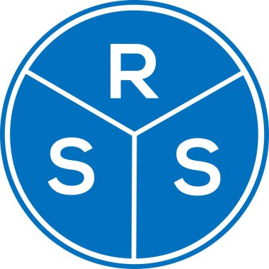 Beyaz arka planda RSS harf logosu tasarımı. RSS yaratıcı daire harfi logosu. RSS harf tasarımı.