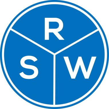 Beyaz arka planda RSW harf logosu tasarımı. RSW yaratıcı daire harfi logosu konsepti. RSW harf tasarımı.