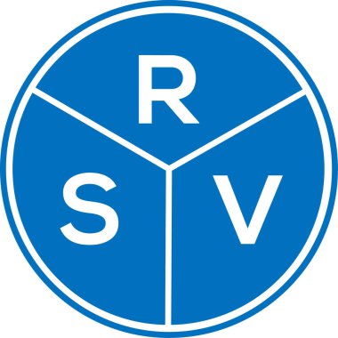 Beyaz arka planda RSV harf logosu tasarımı. RSV yaratıcı daire harfi logosu konsepti. RSV harf tasarımı.