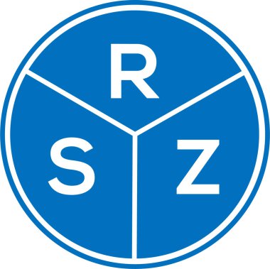Beyaz arkaplanda RSZ harf logosu tasarımı. RSZ yaratıcı daire harfi logosu konsepti. RSZ harf tasarımı.