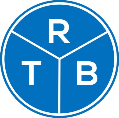Beyaz arka planda RTB harfi logo tasarımı. RTB yaratıcı daire harfi logosu konsepti. RTB harf tasarımı.