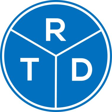 Beyaz arka planda RTD harf logosu tasarımı. RTD yaratıcı daire harfi logosu konsepti. RTD harf tasarımı.