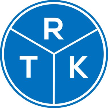 Beyaz arka planda RTK harf logosu tasarımı. RTK yaratıcı daire harfi logosu konsepti. RTK harf tasarımı.