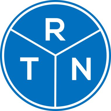 Beyaz arka planda RTN harf logosu tasarımı. RTN yaratıcı daire harfi logosu konsepti. RTN harf tasarımı.