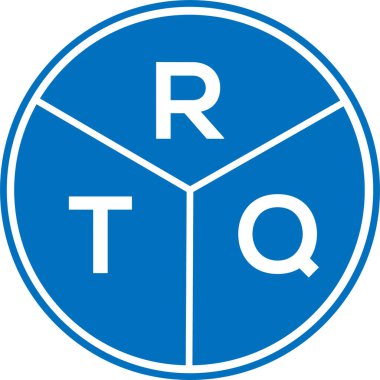 Beyaz arka planda RTQ harfi logo tasarımı. RTQ yaratıcı daire harfi logosu konsepti. RTQ harf tasarımı.