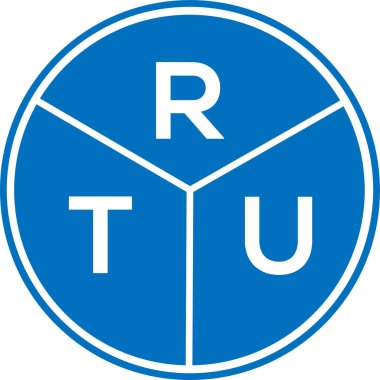 Beyaz arka planda RTU harf logosu tasarımı. RTU yaratıcı daire harfi logosu konsepti. RTU harf tasarımı.