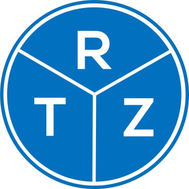 Beyaz arkaplanda RTZ harf logosu tasarımı. RTZ yaratıcı daire harfi logosu konsepti. RTZ harf tasarımı.