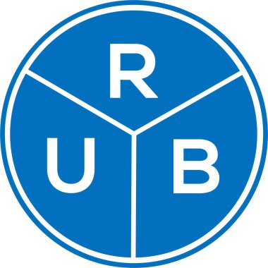 Beyaz arka planda Rub harfli logo tasarımı. Yaratıcı yuvarlak harf logosu kavramı. Rub harf tasarımı.