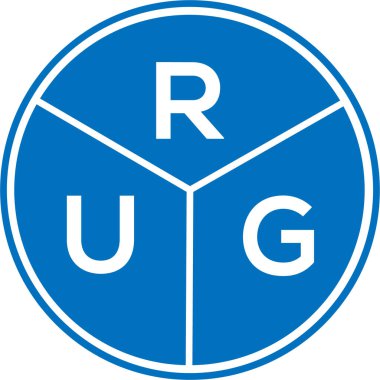 Beyaz arka planda rug harfli logo tasarımı. Halı yaratıcı daire harfi logosu. Rug harf tasarımı.