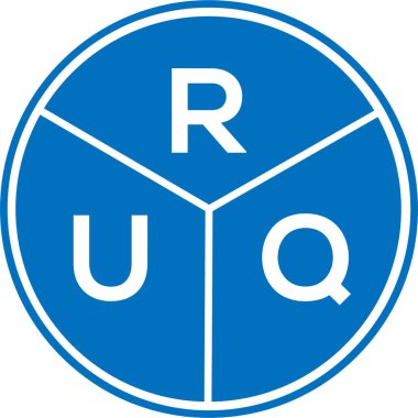 Beyaz arka planda RUQ harfi logo tasarımı. RuQ yaratıcı daire harfi logosu konsepti. RUQ harf tasarımı.