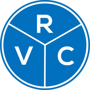Beyaz arka planda RVC harf logosu tasarımı. RVC yaratıcı daire harfi logosu konsepti. RVC harf tasarımı.