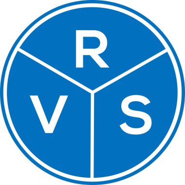 Beyaz arka planda karavan harfi logosu tasarımı. Karavan yaratıcı daire harfi logosu konsepti. RVS harf tasarımı.