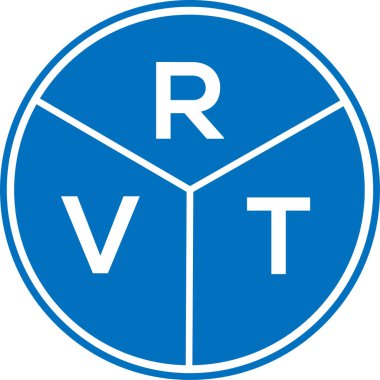 Beyaz arka planda RVT harf logosu tasarımı. RVT yaratıcı daire harfi logosu konsepti. RVT harf tasarımı.
