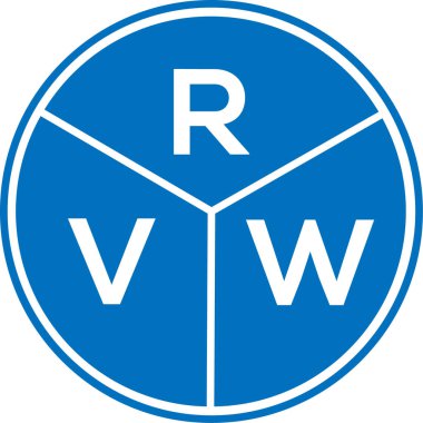 Beyaz arka planda RVW harf logosu tasarımı. RVW yaratıcı daire harfi logosu. RVW harf tasarımı.